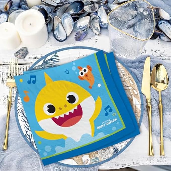512527 BABY SHARK LUNCHEON PAPER NAPKINS-16 PCS - Image 5
